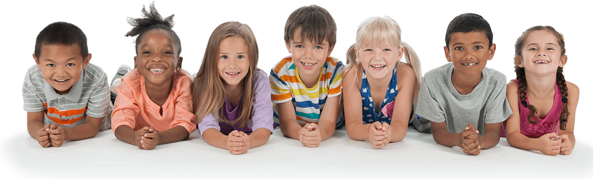 Group of children lying on the floor